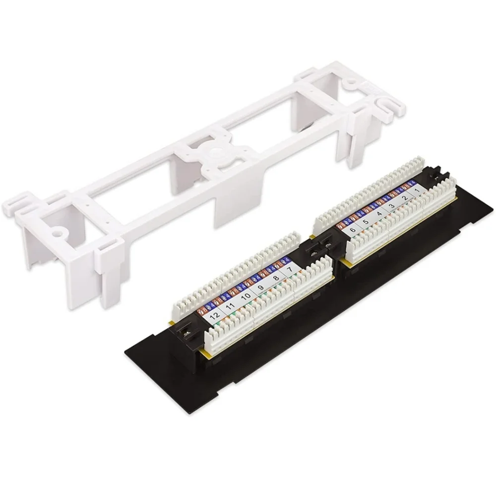 12 port patch panel mini vertical 568 A/B compatible